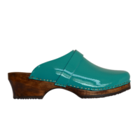 Sabot suédois vernis turquoise