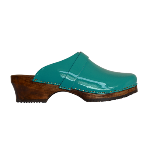 Sabot suédois vernis turquoise
