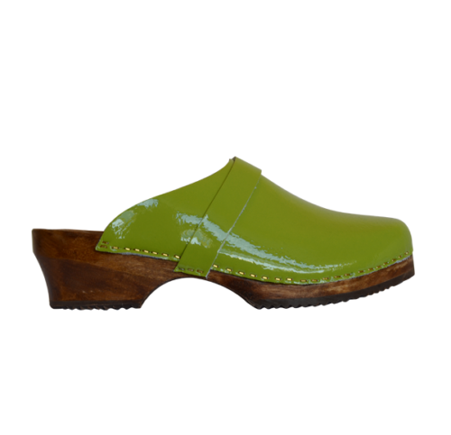 Sabot cuir vernis vert