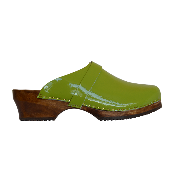 Sabot cuir vernis vert