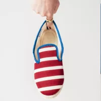 pantoufle marinière rouge