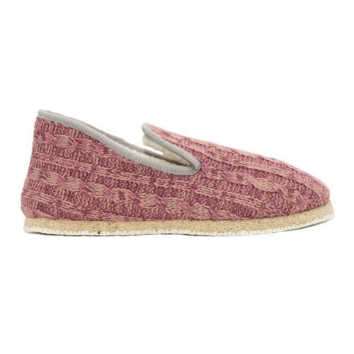 Charentaise Hiver torsades vieux rose