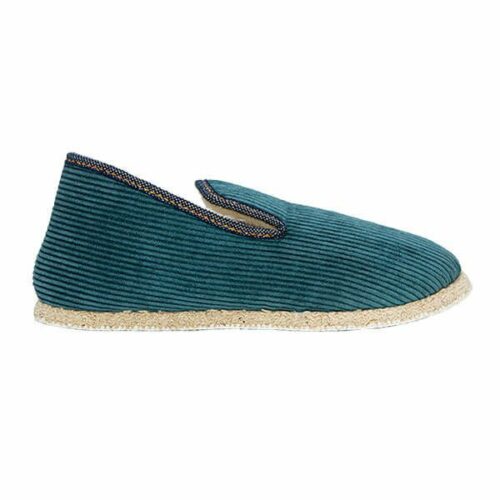 charentaise hiver Velours bleu canard