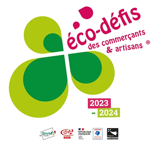 Logo Éco-Défis des commerçants et des artisans, un label du réseau des CMA de Bretagne