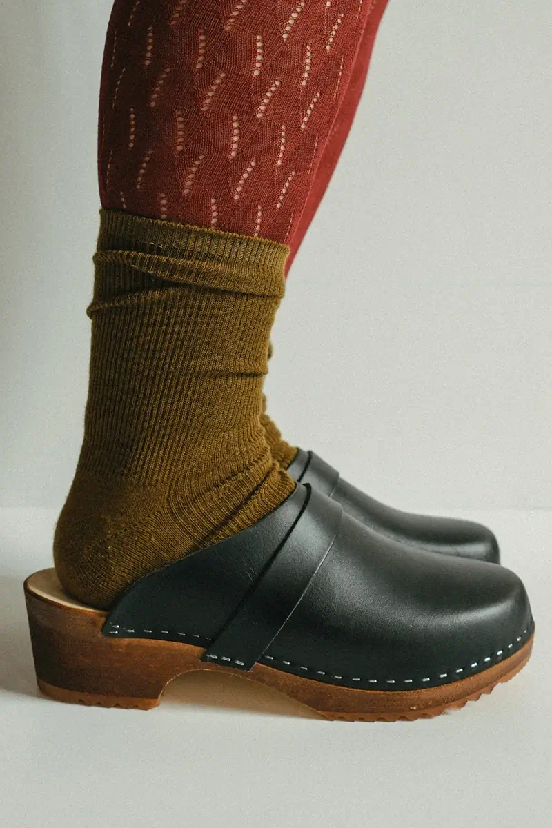 Sabot suédois noir mat