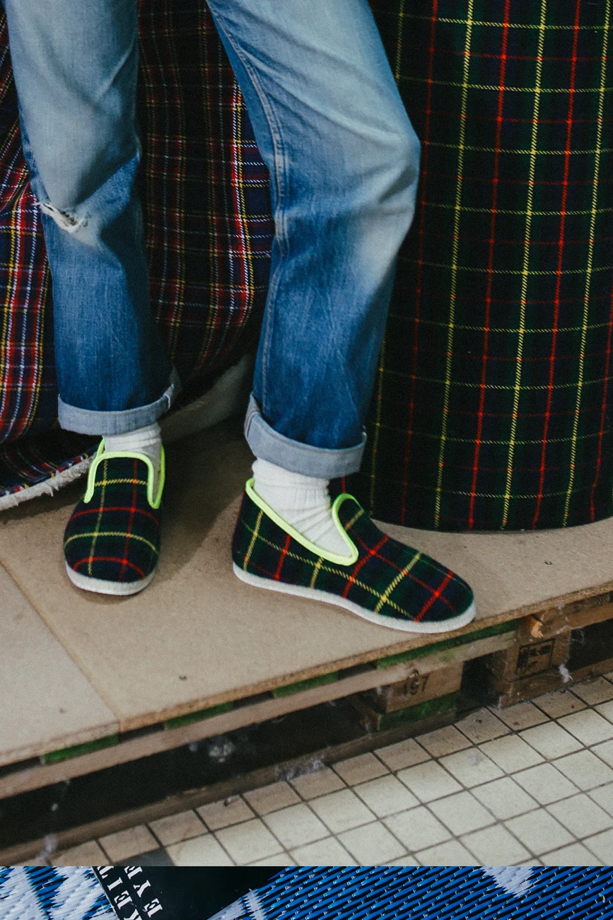 Charentaises au look écossais