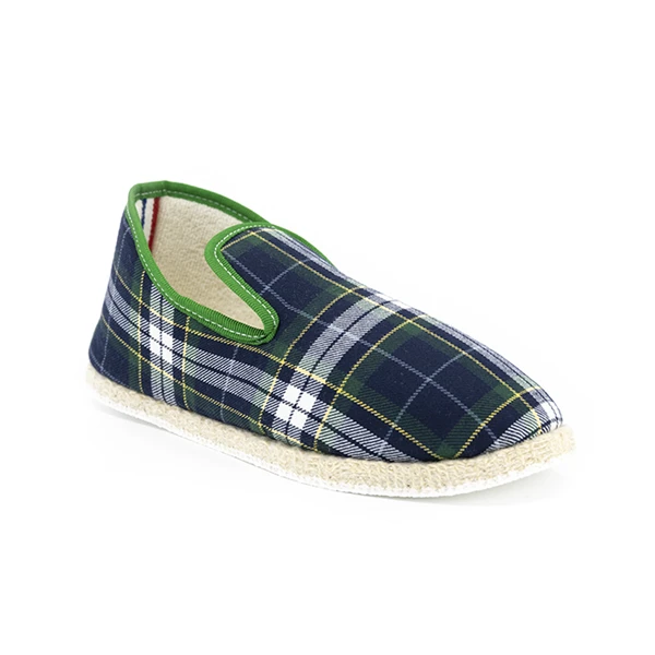 Charentaise écossaise Tartan bleu vert