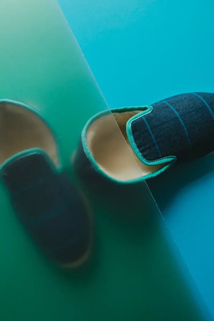 Chausson chevron bleu