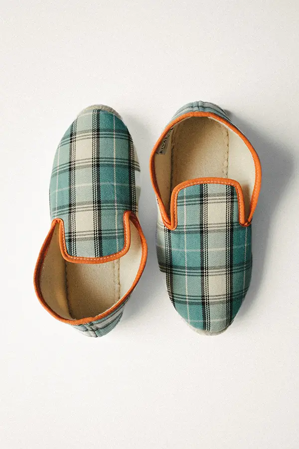 Chausson été tartan bleu Grégor