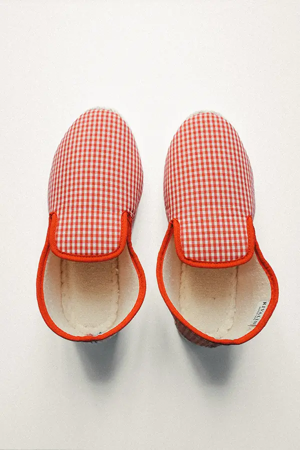 Chausson été vichy rouge Rivalin