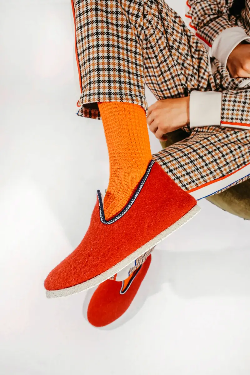 Chaussons made in france classique rouge