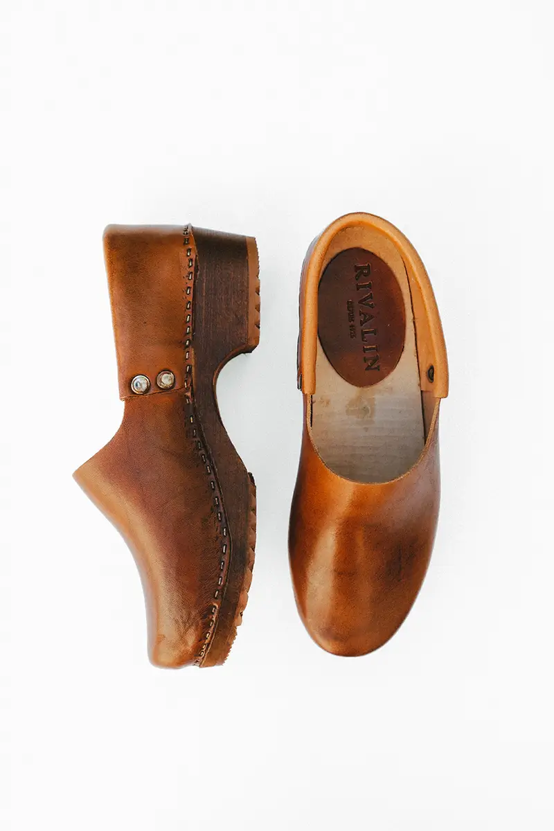Socque Rivalin Cuir Naturel
